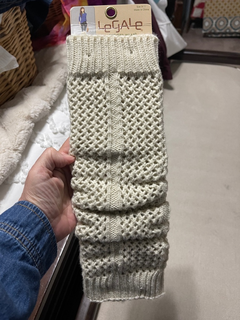 Cream Cable Knit Leg Warmers - Cozy Layering Accessory